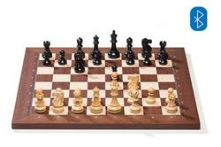 DGT bluetooth skakbræt i rosewood med notation og flotte timeless skakbrikker